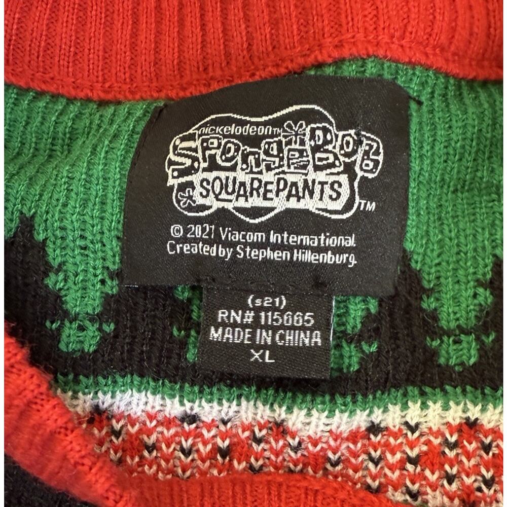 SpongeBob Squarepants Mens Ugly Christmas Sweater Size XL Patrick Star Xmas 2021 - Picture 4 of 7